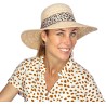 chapeau femme capeline grand bord foulard leopard