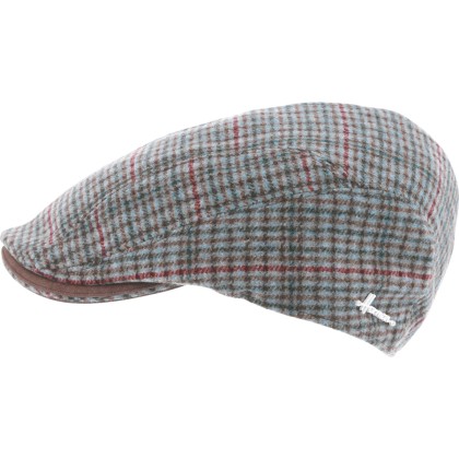 Casquette plate en tweed chiné avec visière sandwish un