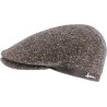 Casquette plate tweed avec bord en faux cuir