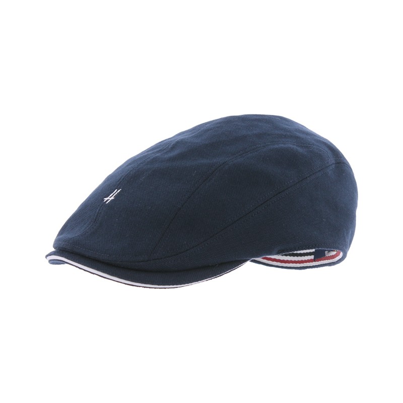 Casquette plate en coton piqué unie avec visière sandwich