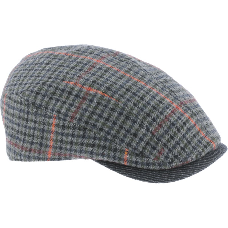 Two-tone Legend cap. Flat shape formed with 2 houndstooth fabric panel