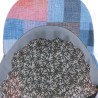 Casquette baseball en patchwork de tissu. Fermeture avec clip en laito