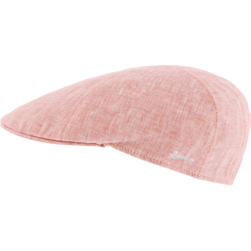 Casquette plate en lin unie