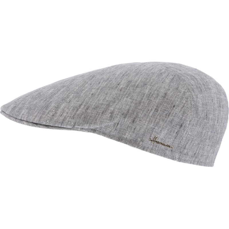 Casquette plate en lin unie