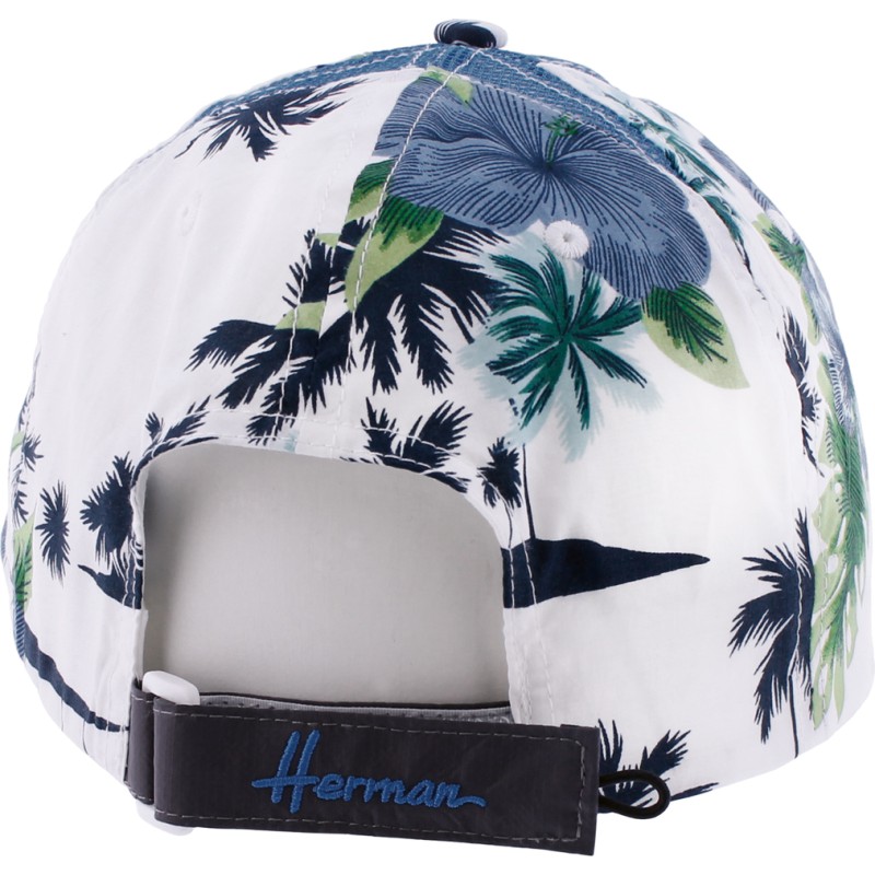 Casquette baseball à motif tropical avec badge rectangu