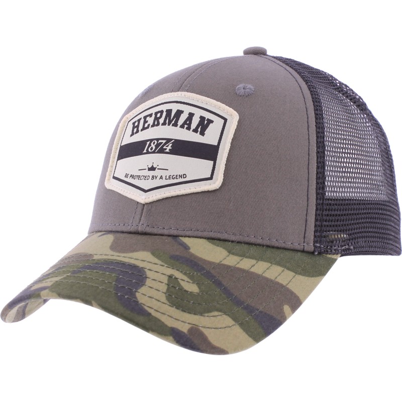 Trucker cap, camo visor, plastic closing "snapback"