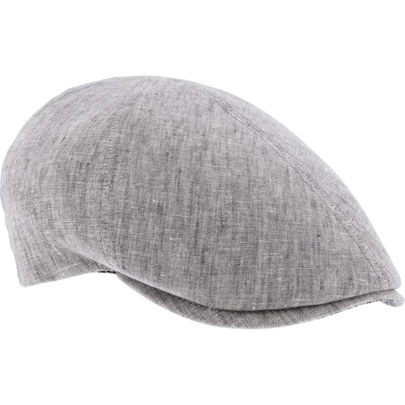 Plain color flat cap with pattern fabric under peak