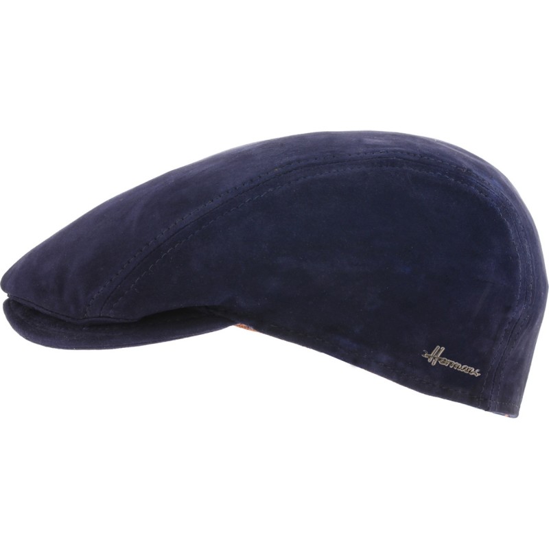 casquette herman homme en cuir suede