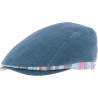 Plain color flat cap, with pattern fabric back band