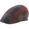 Shaped cap with two-tone fabrics (checked and plain)