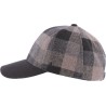 Casquette forme baseball en tweed à carreaux, visière unie