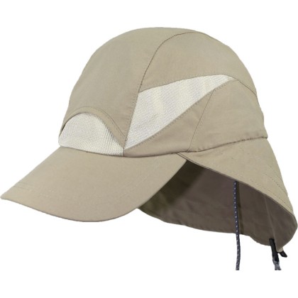 Casquette microfibre anti-uv et déperlant unie avec filets + rabat et