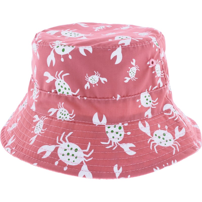 bob enfant motif crabes rose et blanc