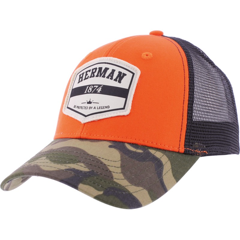 Casquette trucker avec visière camouflage, fermeture plastique "snapba