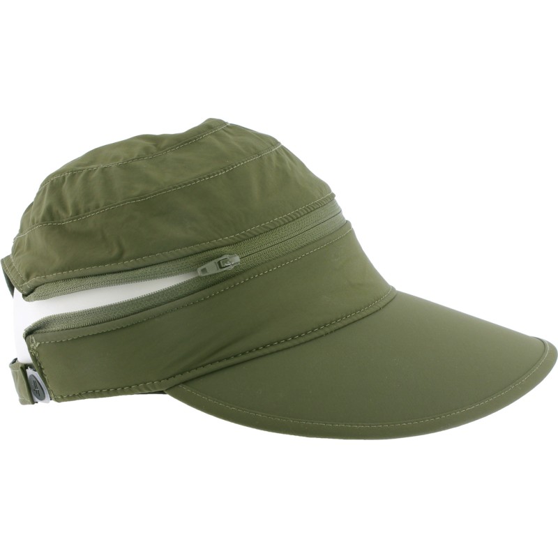 Casquette / visière femme sport, dessus dézippable, UPF50