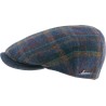 Checked tweed flat cap, with plain visor