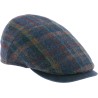 Checked tweed flat cap, with plain visor