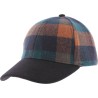 Checked tweed baseball cap, plain visor