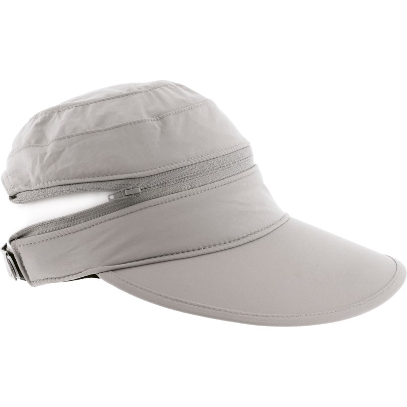 Casquette / visière femme sport, dessus dézippable, UPF50