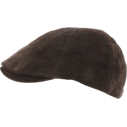 casquette homme en cuir suede marron