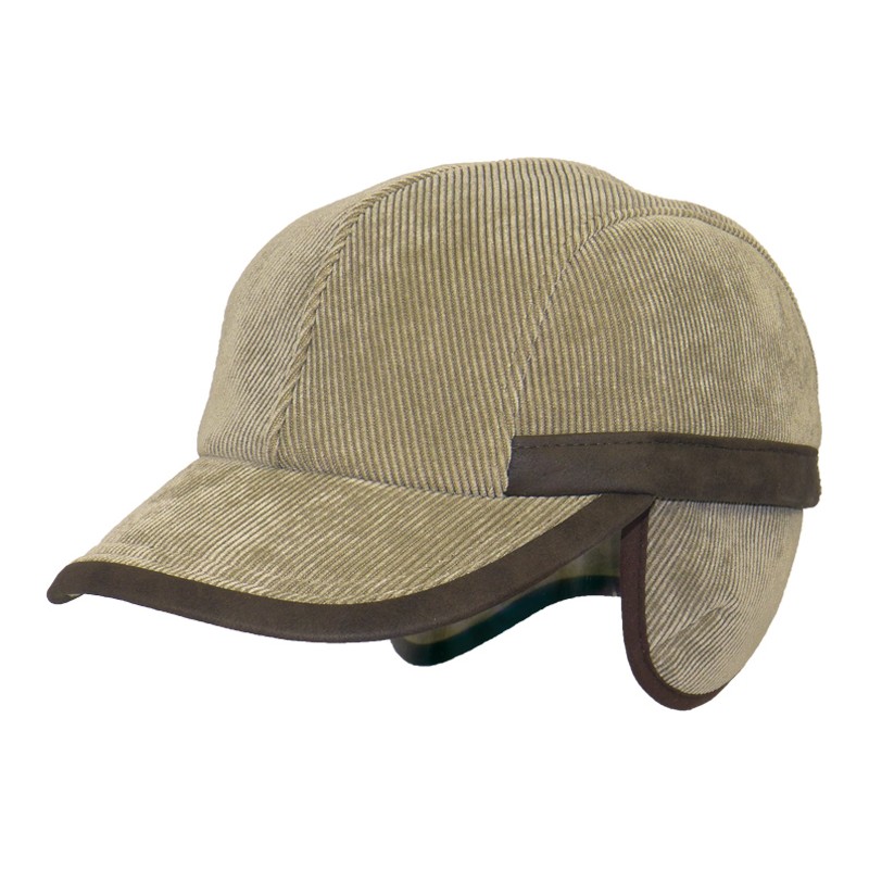 casquette homme chasse en velours cache oreille