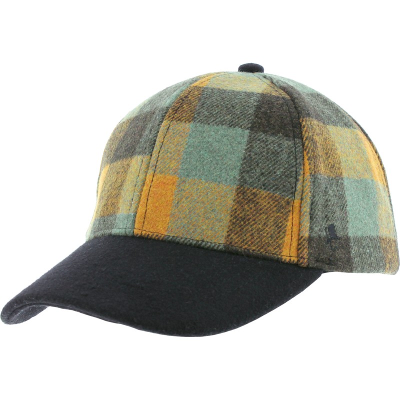 Checked tweed baseball cap, plain visor