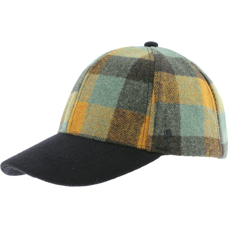 casquette baseball herman carreaux vert jaune