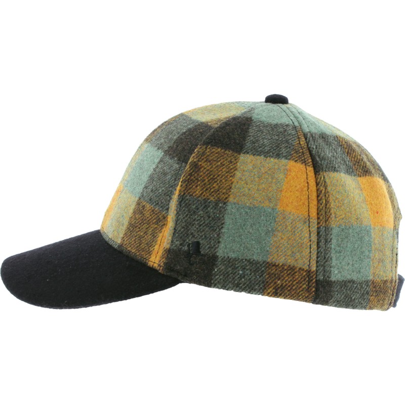 Checked tweed baseball cap, plain visor