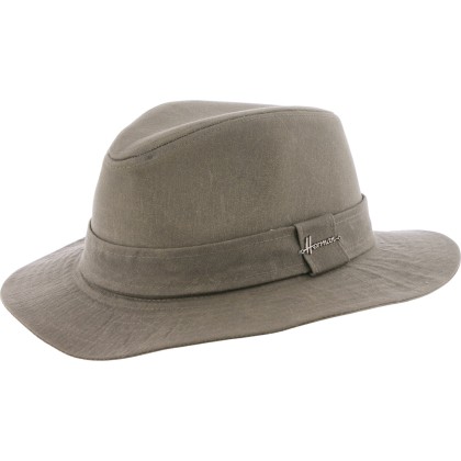 Chapeau formé en coton huilé imperméable uni