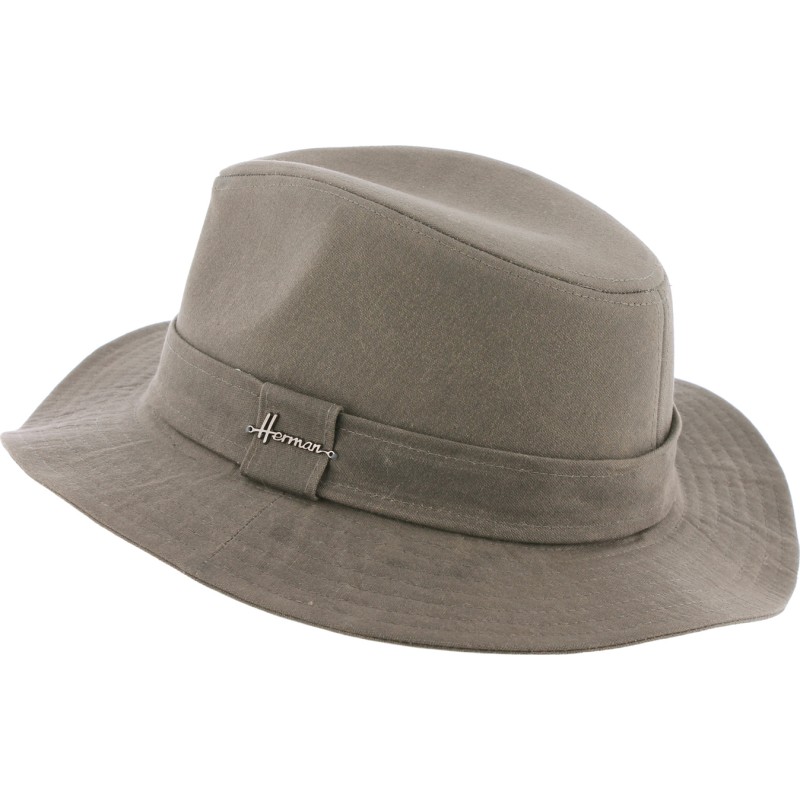 chapeau impermeable homme coton huilé