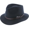 Felt hat 90gr with small plain brim with thin belt and imitation leath