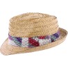 sunflower straw small brim hat with scarf