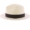 Chapeau "Panama" grand bord uni avec son gros grain noi