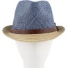 raffia straw bicolour small brim hat