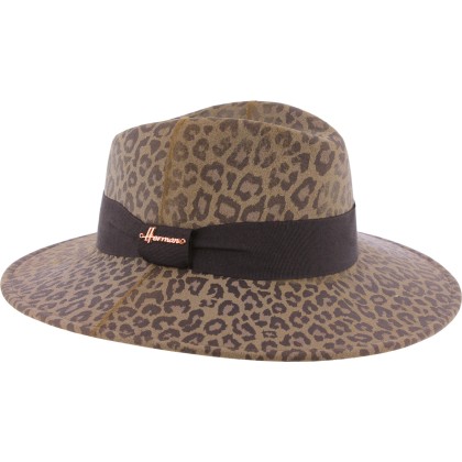 chapeau femme en feutre avec impression leopard