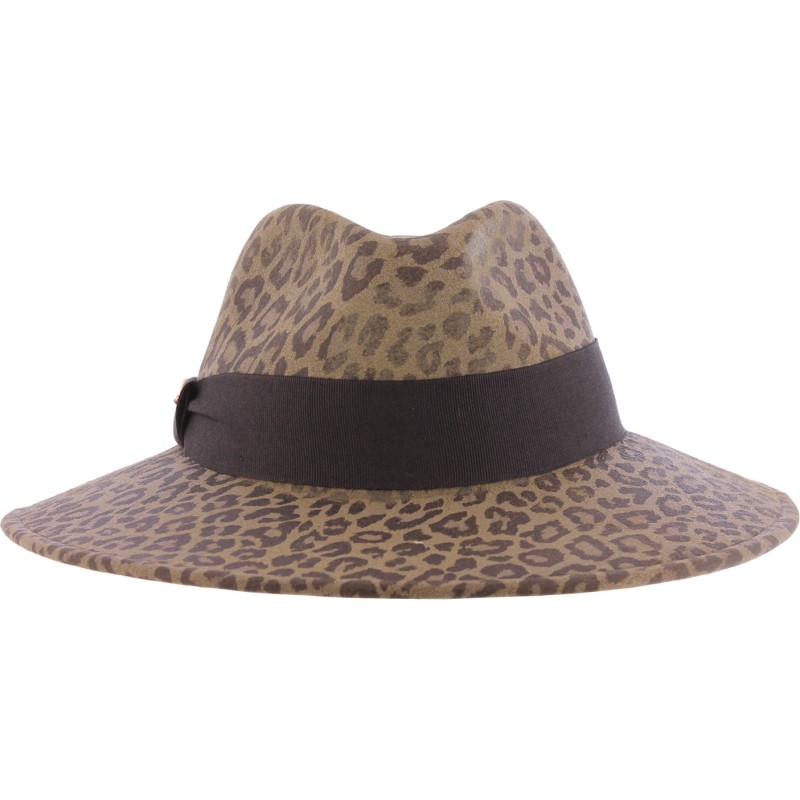 CHAPEAU GRAND BORD EN FEUTRE DE LAINE IMPRIME LEOPARD