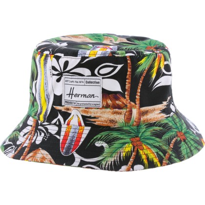 Bob à motif tropical avec badge rectangulaire