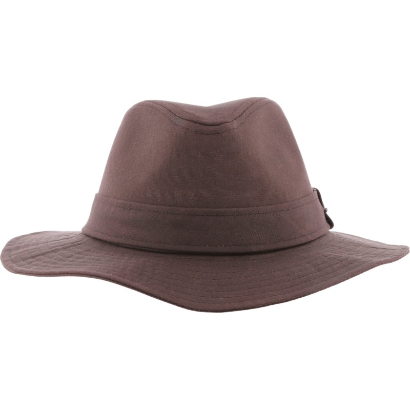 Chapeau formé en coton huilé imperméable uni