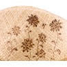 Chapeau grand bord en paille raphia avec bandeau tressé et motif flora