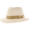 Chapeau grand bord uni en paille papier cousue