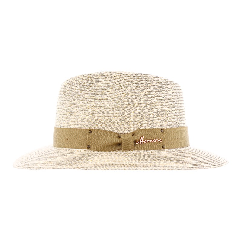 Chapeau grand bord uni en paille papier cousue