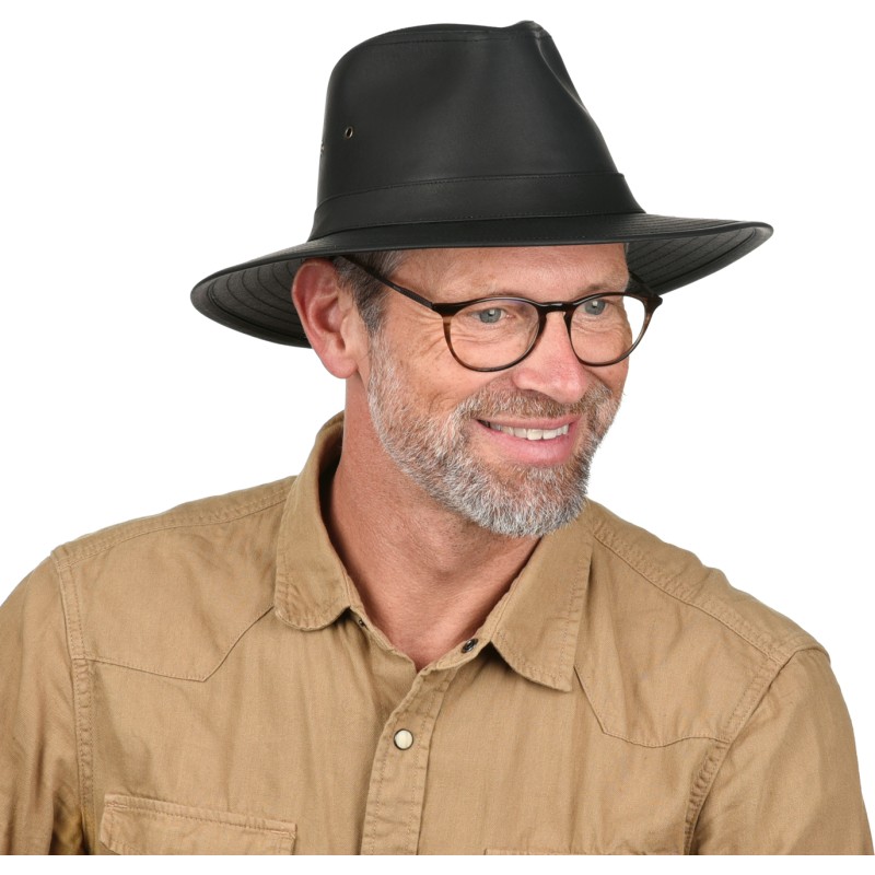 Chapeau pluie grand bord imperméable ou tissu effet délavé