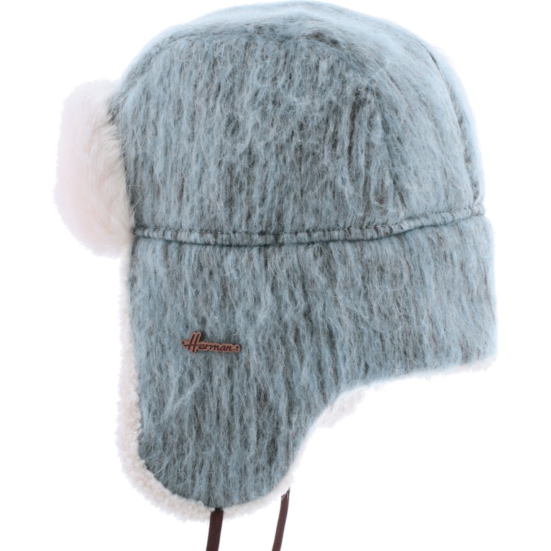 Fleece-lined heather trapper hat