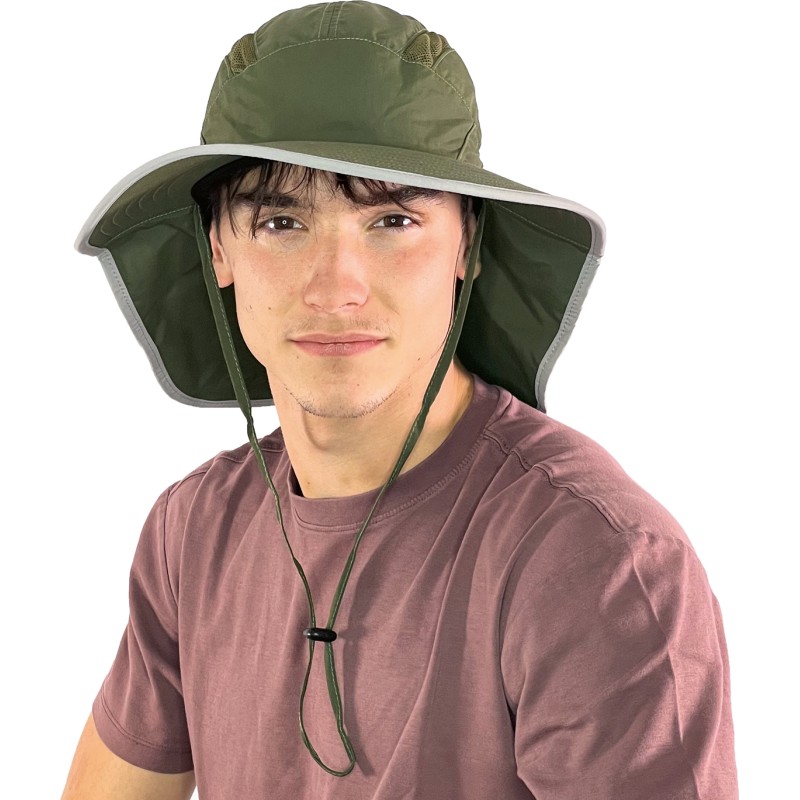 Sport hat, wide rim to protect the neck with jugular, UPF50