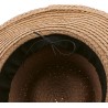 Large brim hat, paper straw, golden chain, internal drawstring for siz