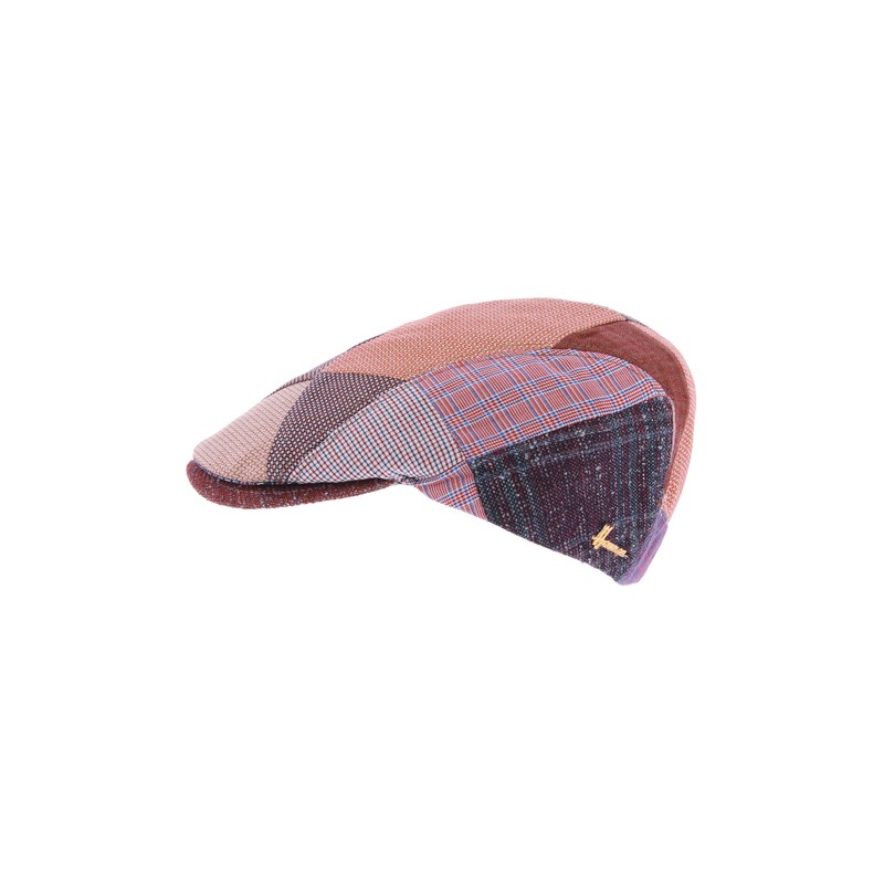 casquette plate homme en patchwork de tissu