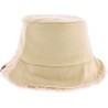 Flexible and reversible bucket hat in soft material on one side and pl