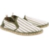 Espadrille a rayures blanches et kaki