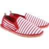 Sailor stripes cotton espadrilles with elastic bands and back heel in