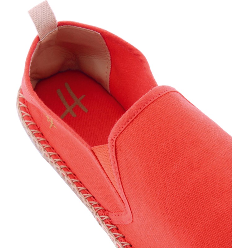 Plain color cotton espadrilles, with comfortable cotton fabric insole,